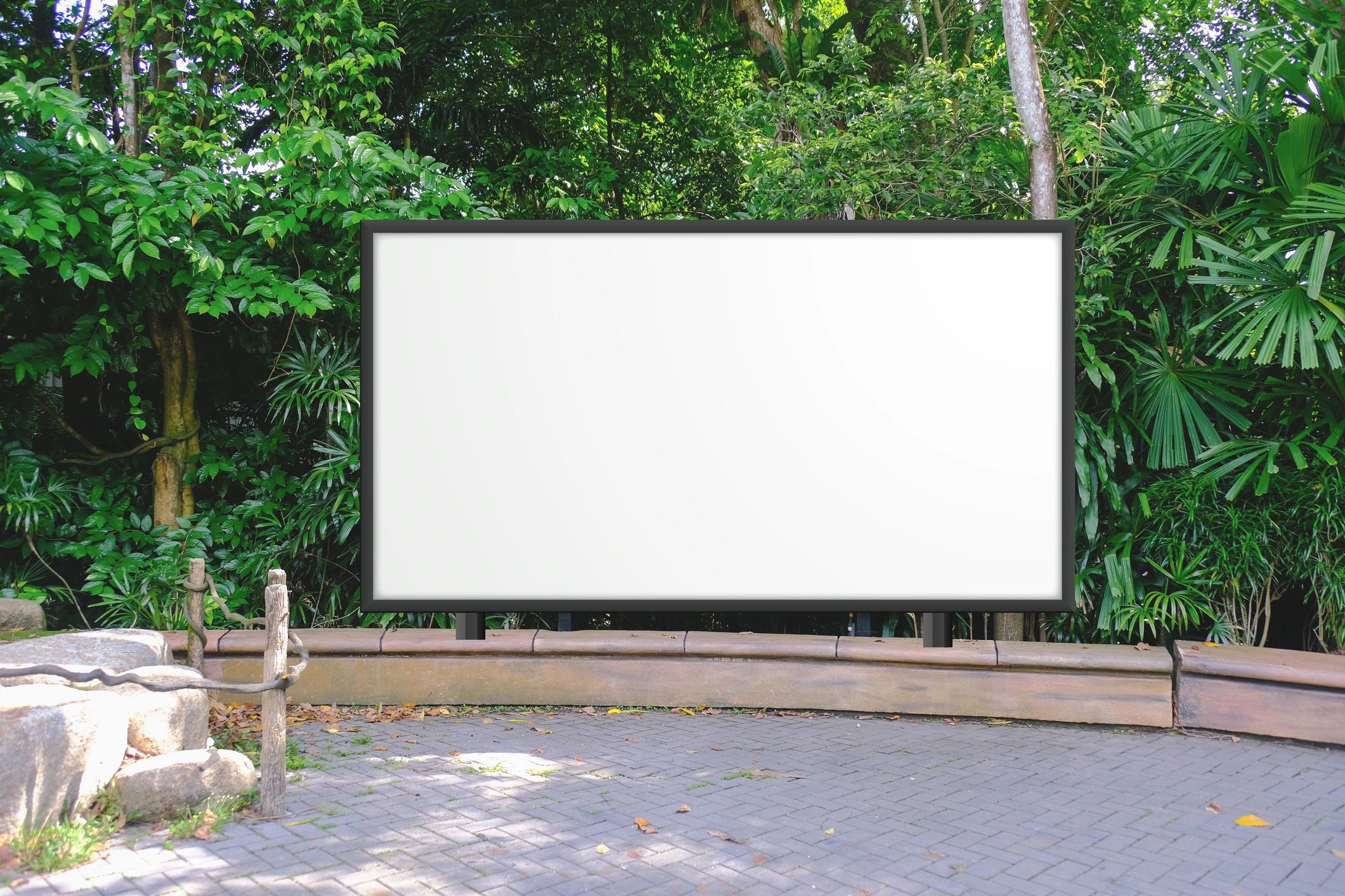 Public notice board sign with blank space for postings