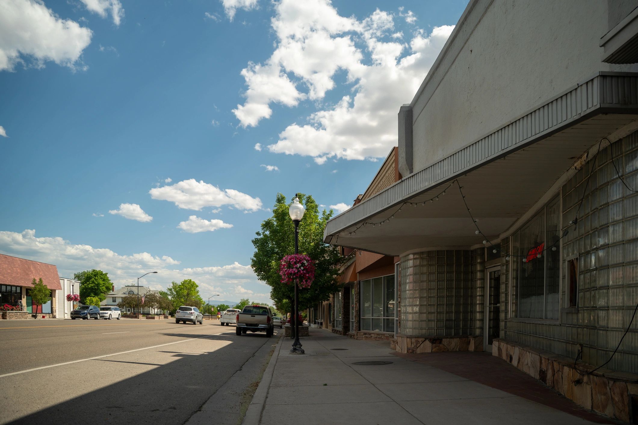 Small-town main street representing the Village of Hannibal community
