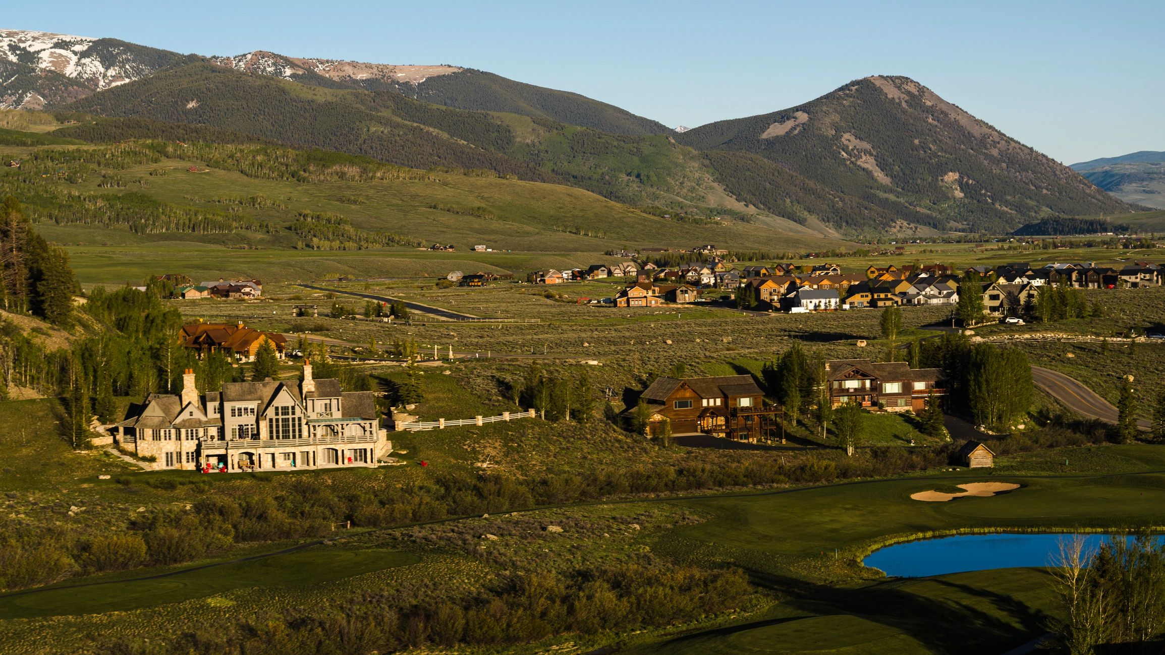 Aerial view of a residential community